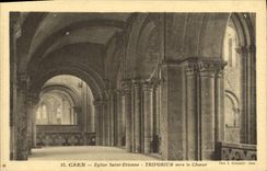 Iglesia Saint E tienne Triforium de Caen de la POSTAL de la VENDIMIA hacia el estribillo