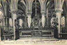 La abadia vieja de Saint E tienne de la iglesia de Caen de la POSTAL de la VENDIMIA con los marmoles grandes del puente del horno de los hombres y los bronces graban y doran