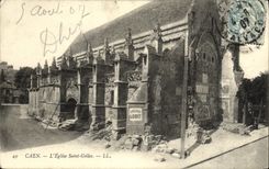 POSTAL Caen L iglesia Gil santo de la VENDIMIA
