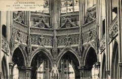 POSTAL Caen interior de la VENDIMIA de L detalle del Saint Pierre de la iglesia