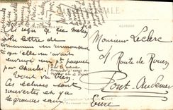 Detalle del Saint Pierre de la iglesia de Caen de la POSTAL de la VENDIMIA de L apse