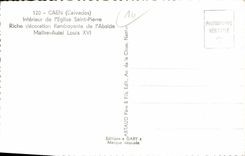 Decoracion ardiente rica interior del St Pedro de la iglesia de Caen de la POSTAL de la VENDIMIA de L puente Louis XIV del horno del amo del apse