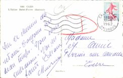 POSTAL Caen L iluminee de la VENDIMIA del Saint Pierre de la iglesia