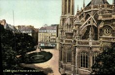 POSTAL Caen L Saint Pierre de la iglesia y el jardin de la VENDIMIA