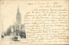 Apse L Saint Pierre de Caen de la POSTAL de la VENDIMIA de la iglesia