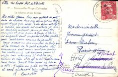 VINTAGE POSTCARD Franceville Beach the Town hall and Schools