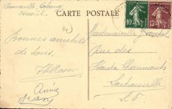 Restauracion del hotel de la playa de Franceville de la POSTAL de la VENDIMIA de los deportes