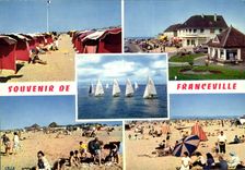 MODERN CARD Franceville Beach and Parasols