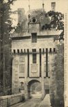 VINTAGE POSTCARD Lisieux Castle of Fervaques Tete of Bridge By the channels passed the chains of the bridge levis
