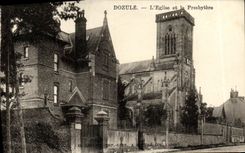 VINTAGE POSTCARD Dozule L Church and the Presbytery