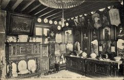 VINTAGE POSTCARD Gonneville Hotel Aubourg Room of Paintings