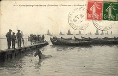 VINTAGE POSTCARD Grandcamp les Bains Full sea Horse