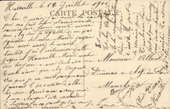 VINTAGE POSTCARD Grandcamp les Bains Tidal wave of October 28th  1909 Mr  Cheron visiting damage TOP