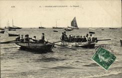 VINTAGE POSTCARD Grandcamp les Bains the Departure