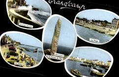 MODERN CARD Grandcamp the beach spring tide the dam the port Monument of the point of Hoc