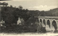 VINTAGE POSTCARD L Decorates Picturesque Grimbosq the viaduct and the Vault Sainte Anne