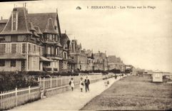 VINTAGE POSTCARD Hermanville Villas on the Beach