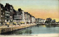 CPA Honfleur Perspective du Quai Saint Catherine