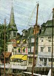 CPM Honfleur Aquarelle de Jean Louis Thibaut Le quai St Etienne La chapelle 1977