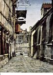 CPA Honfleur Aquarelle de Jean Louis Thibaut La rue de la prison 1980 Societe du vieux Honfleur 