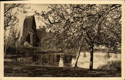 VINTAGE POSTCARD Vieux manor under the apple trees in Cote flowers Grace Road of Honfleur has Trouville