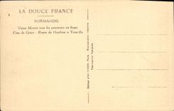 VINTAGE POSTCARD Vieux manor under the apple trees in Cote flowers Grace Road of Honfleur has Trouville