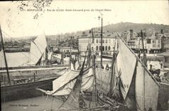 CPA Honfleur Vue de la Cote Saint Leonard Prise du Cheval Blanc Bateau