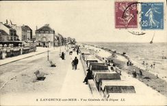 VINTAGE POSTCARD Langrune on Sea View of the dam