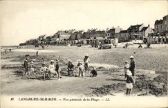 VINTAGE POSTCARD Langrune View of the Beach children