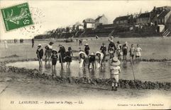 VINTAGE POSTCARD Langrune Children On the Beach