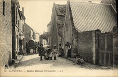 VINTAGE POSTCARD Langrune Old women Houses Normans Children Folklore
