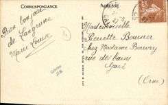 VINTAGE POSTCARD Langrune On Sea Cauvin Hotel and Rue of the Sea