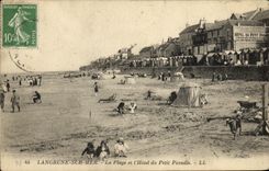 VINTAGE POSTCARD Langrune On Sea the Beach and L Hotel of the Small Paradise