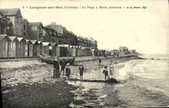VINTAGE POSTCARD Langrune On Sea the Beach D Rising Tide