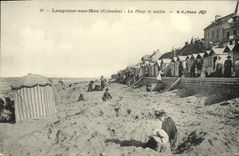 VINTAGE POSTCARD Langrune On Sea the Beach the Morning