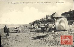 VINTAGE POSTCARD Langrune On Mer the Beach Dimensions Cliffs