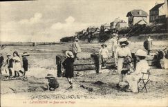 VINTAGE POSTCARD Langrune On Sea Plays on the Beach Children