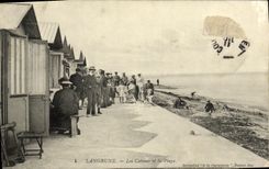 VINTAGE POSTCARD Langrune Cabins and the Beach