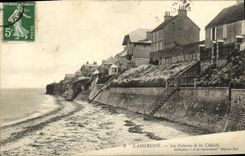 VINTAGE POSTCARD Langrune Cliffs and Country cottages