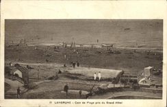 VINTAGE POSTCARD Langrune Corner of Beach Taken of the Large Hotel
