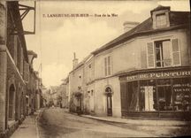VINTAGE POSTCARD Langrune On Sea Street of the Sea undertaken of painting