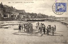 VINTAGE POSTCARD Langrune Play On the Beach Children