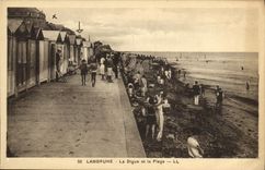 VINTAGE POSTCARD Langrune the Dam and the Beach