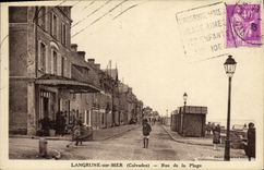 VINTAGE POSTCARD Langrune On Sea Street of the Beach