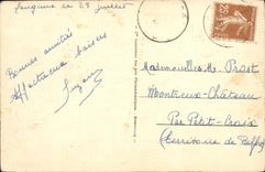 VINTAGE POSTCARD Langrune One Cmbarque on the Beach Boat