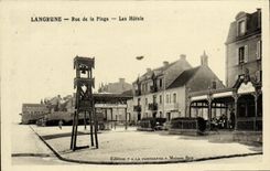 VINTAGE POSTCARD Langrune Street of the Beach Hotels