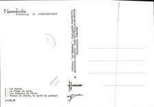 MODERN CARD Lion sur Mer a sailing ship the sand beach boats of sin Return of sin