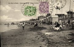 VINTAGE POSTCARD Lion sur Mer cabins