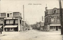 VINTAGE POSTCARD Littry Road of the Station