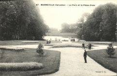VINTAGE POSTCARD Manneville the Park and the Part D water